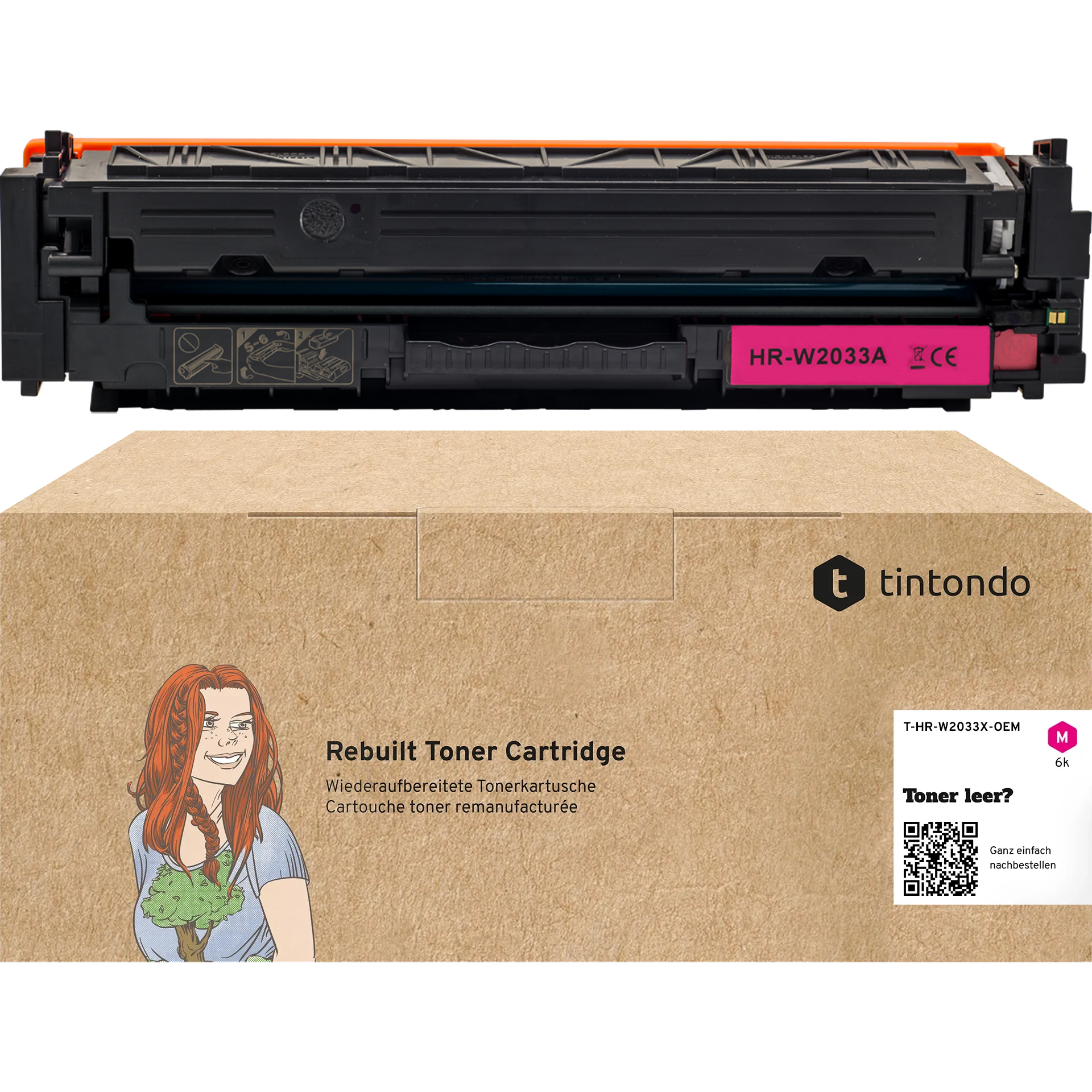 Rebuilt Toner für HP W2033X 415X Magenta