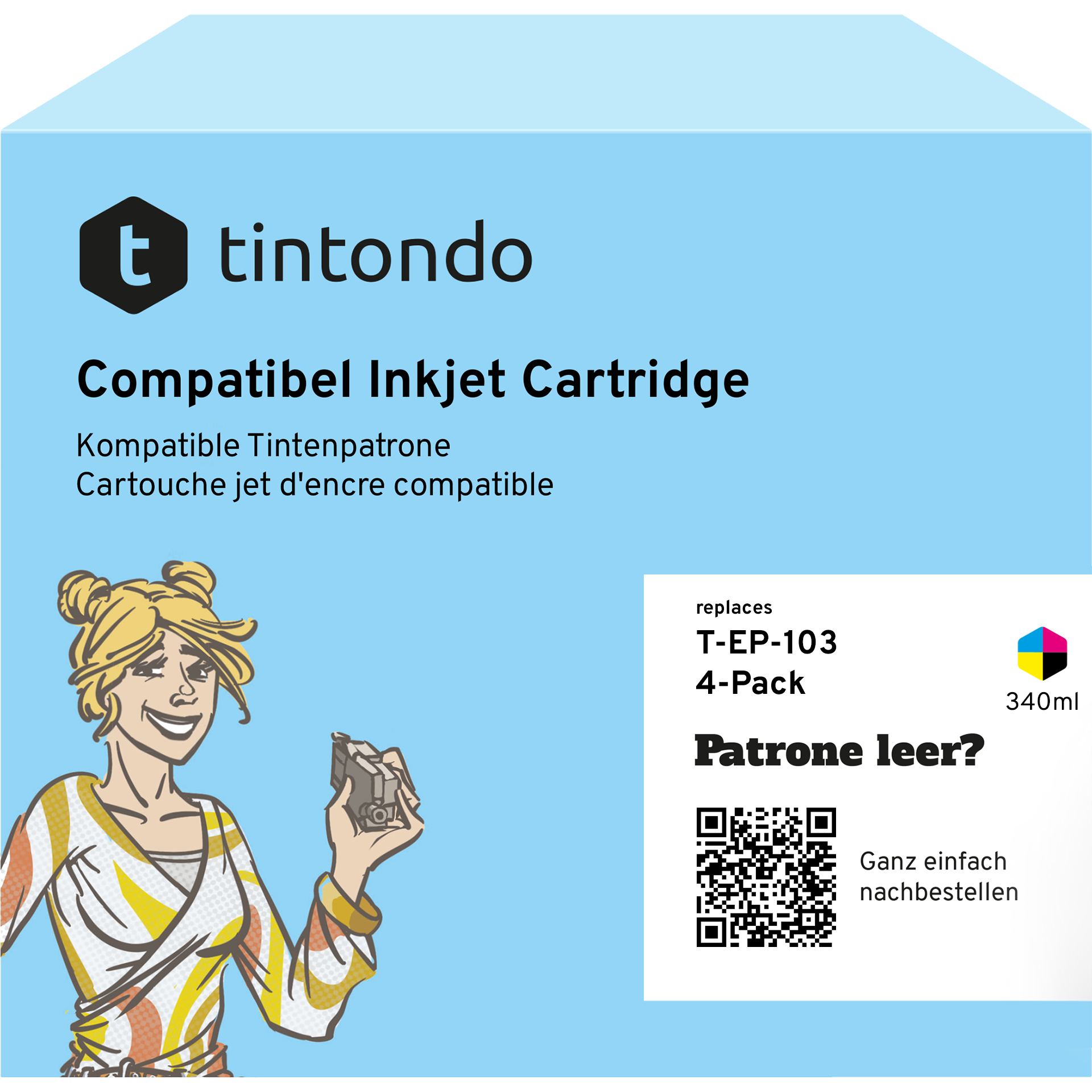 Tintenflaschen kompatibel für Epson 103 BKCMY 4er Set