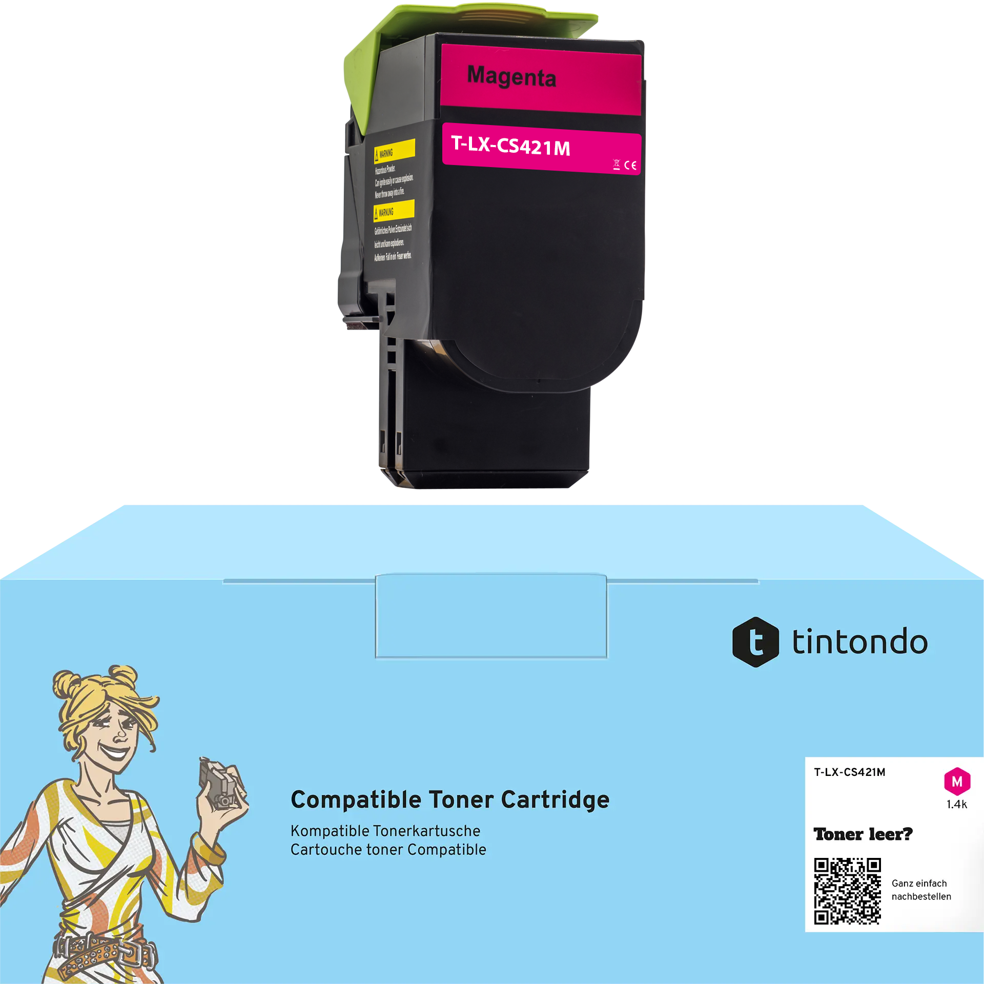 Toner kompatibel für Lexmark CS421dn CX421adn CX521ade 78C20M0 782M Magenta