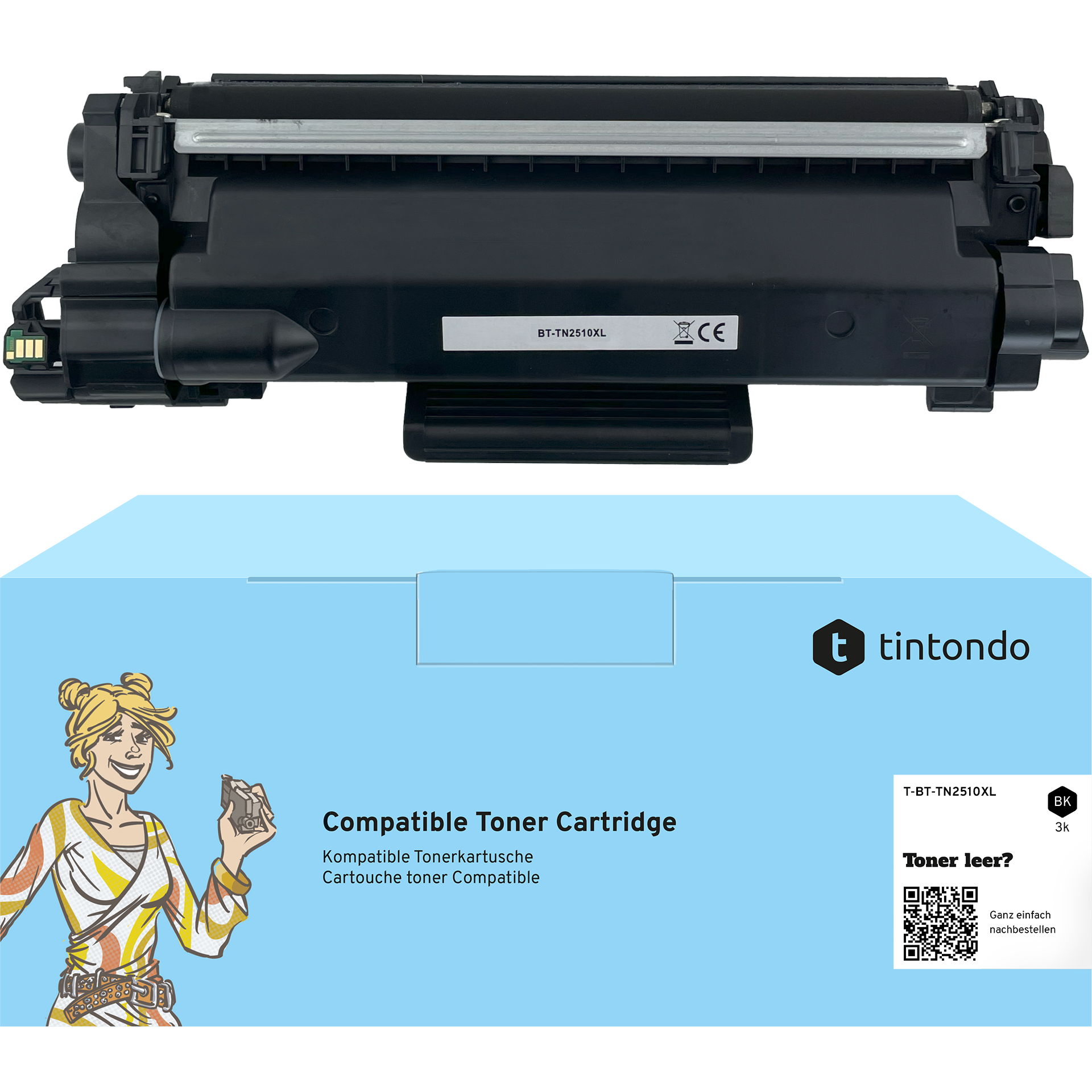 Toner kompatibel für Brother TN-2510XL Schwarz