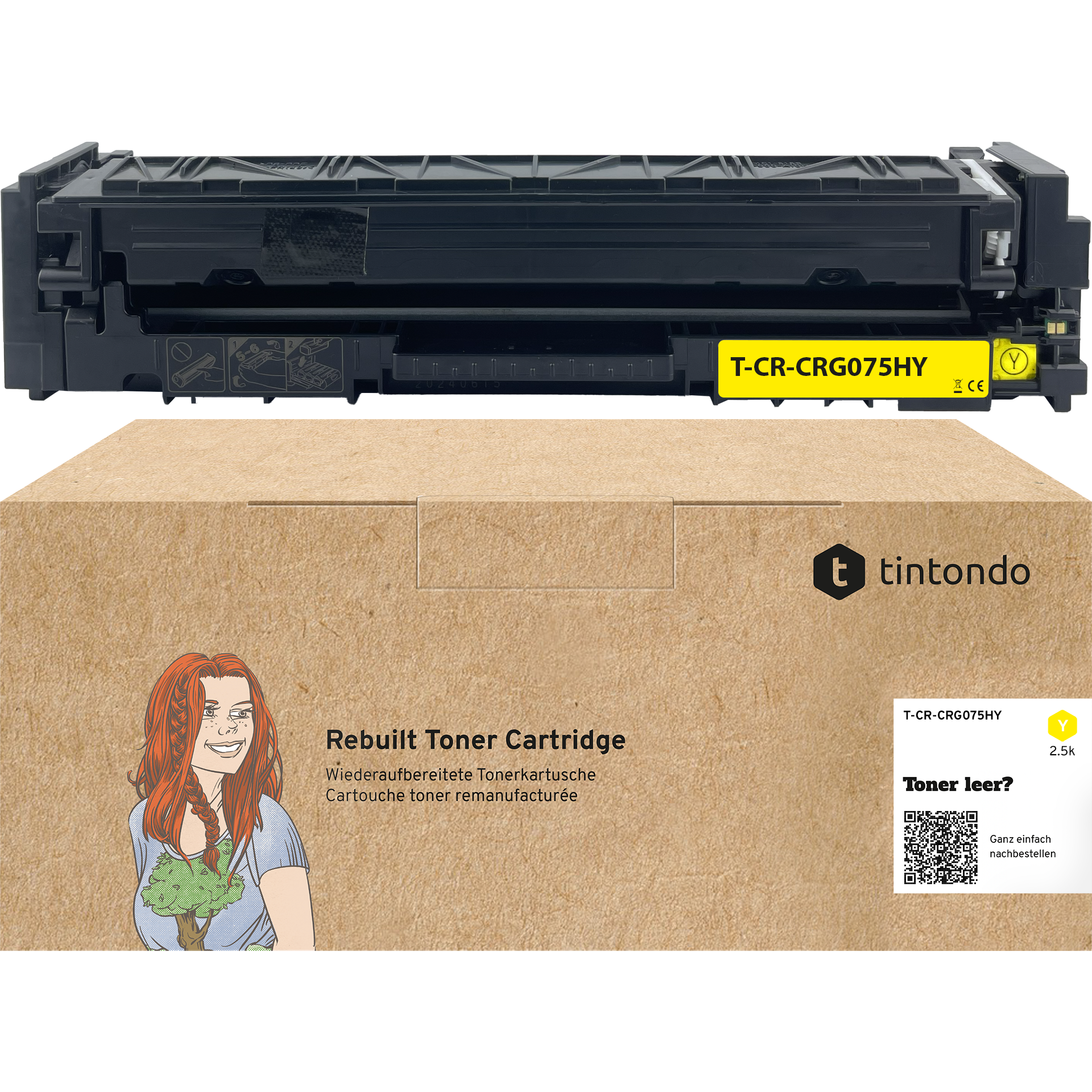 Rebuilt Toner für Canon 075HY Gelb