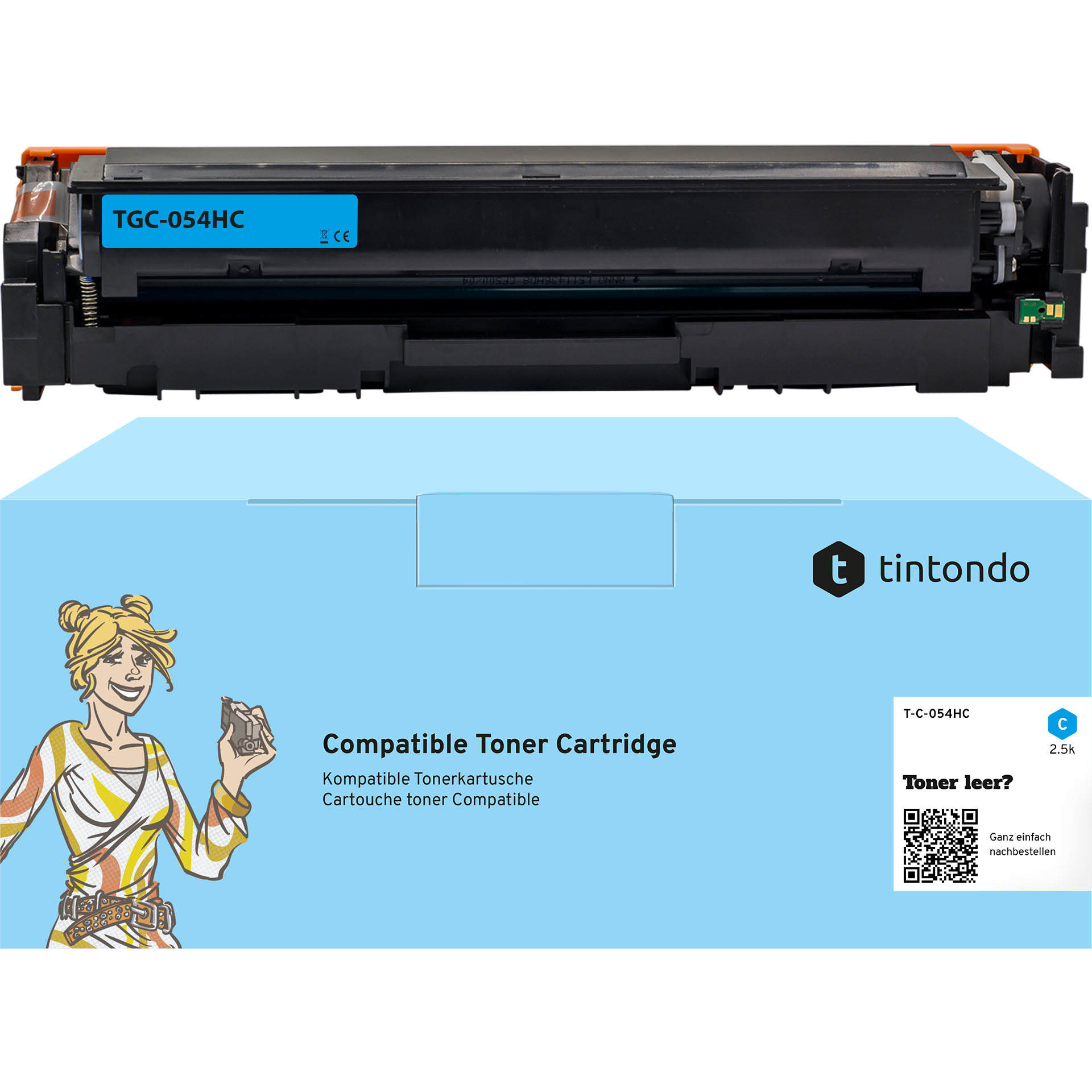 Toner kompatibel für Canon 054H Cyan