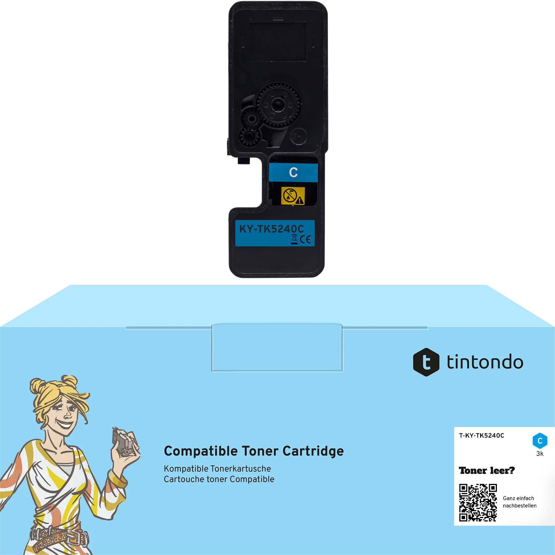 Toner kompatibel für Kyocera ECOSYS P5026cdw TK-5240 Cyan
