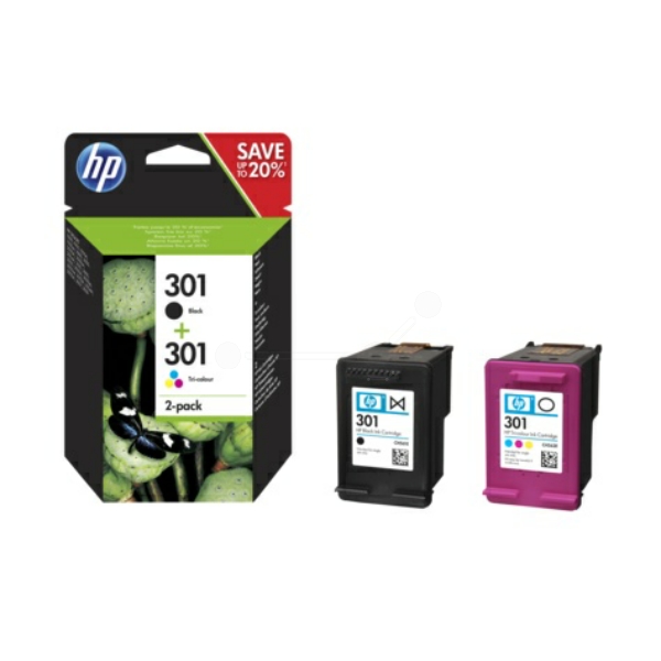 Original Druckerpatronen HP 301 Doppelpack Black and Color
