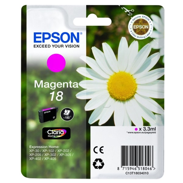 Original Tintenpatrone Epson T18 magenta (C13T18034012)