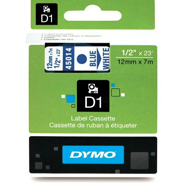 Original Etikettenrolle Dymo S0720540 blau auf weiß (12mm x 7m) 