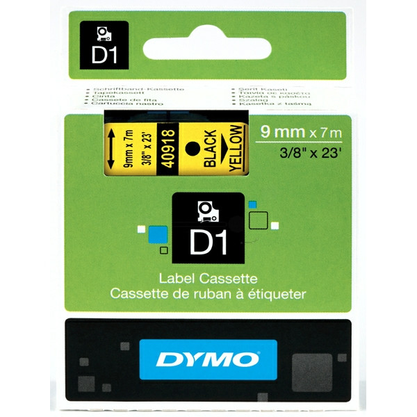 Original Etikettenrolle Dymo S0720730 schwarz auf gelb (9mm x 7m)