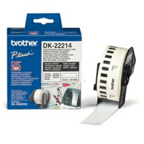 Original Etikettenrolle Brother DK-22214 (12mm x 30,48m) 