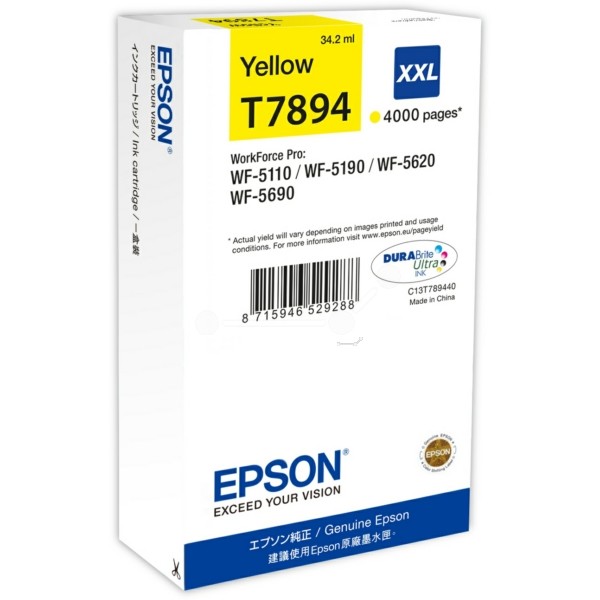 Original Tintenpatrone Epson T7894XXL gelb (C13T789440)