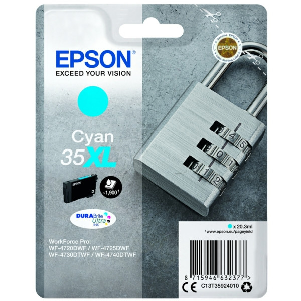 Original Tintenpatrone Epson T35XL cyan (C13T35924010)