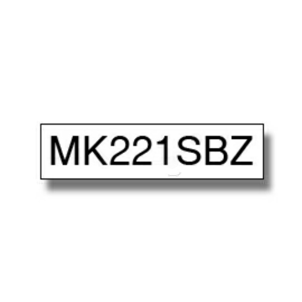 Original Schriftbandkassette Brother MK-221SBZ schwarz auf weiß (9mm x 4m) 