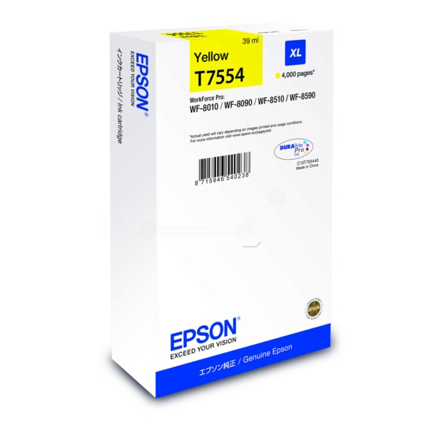 Original Tintenpatrone Epson T7554 gelb (C13T755440) 
