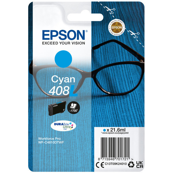 Original Tintenpatrone Epson 408L cyan (C13T09K24010)